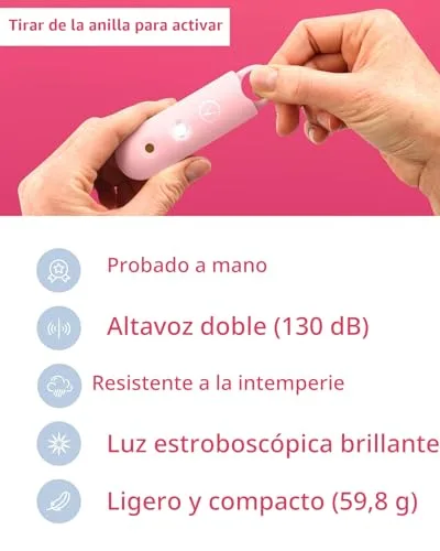 Vantamo ▫️ Alarme Pessoal para Mulheres de 130 dB com Altifalante Duplo, Luz Estroboscópica Potente e Indicador de Bateria Fraca, Chaveiros – Dispositivo Compacto de Autodefesa Pessoal 6