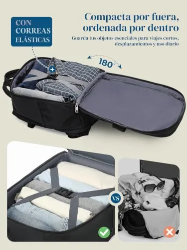 Lossga ▫️ Mochila 45x36x20 para a Easyjet – Mochila de viagem para a cabine do avião – Mala de cabine 4