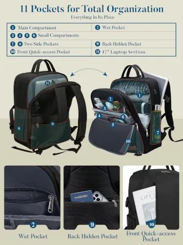 Lossga ▫️ Mochila 45x36x20 para a Easyjet – Mochila de viagem para a cabine do avião – Mala de cabine 5