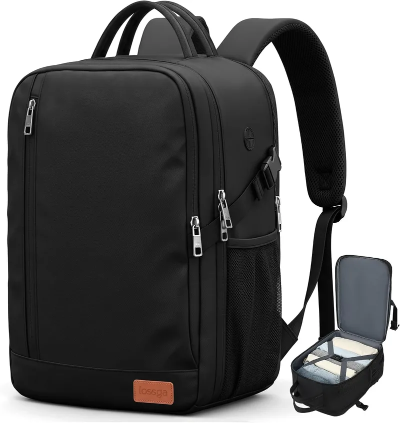 Lossga ▫️ Mochila 45x36x20 para a Easyjet – Mochila de viagem para a cabine do avião – Mala de cabine