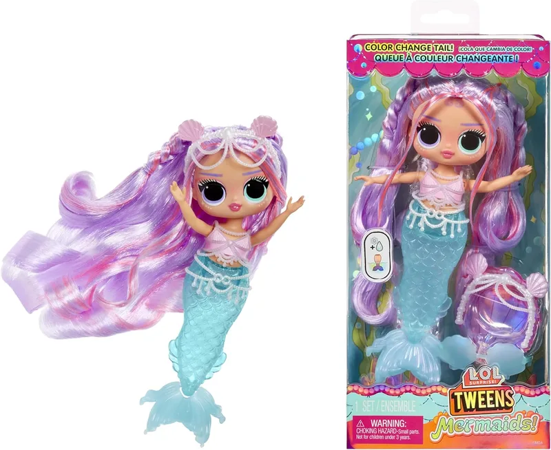 L.O.L. Surprise! ▫️ Tweens - Mermaid Lana Marine - Boneca de moda com cauda que muda de cor, barbatana móvel e acessórios giros - Brinquedos para crianças e coleccionadores a partir dos 4 anos
