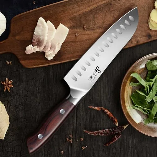 DDF iohEF ▫️ Faca Santoku faca de cozinha profissional de 18 cm, faca de chef com lâmina afiada em aço inoxidável e cabo ergonómico, para uso doméstico e em restaurantes 5