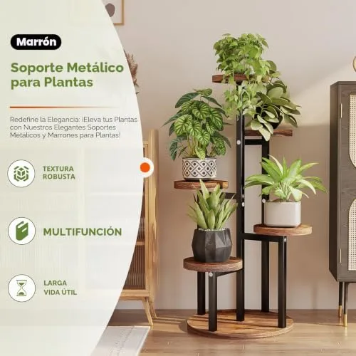 Bamworld ▫️ Suporte para plantas em madeira, escada para flores, prateleira para plantas, prateleira para flores, escada para flores ao ar livre, resistente às intempéries, prateleira de 5 níveis 2