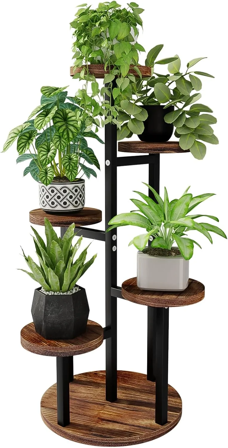 Bamworld ▫️ Suporte para plantas em madeira, escada para flores, prateleira para plantas, prateleira para flores, escada para flores ao ar livre, resistente às intempéries, prateleira de 5 níveis