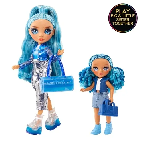 RAINBOW HIGH ▫️ Littles - Sapphire Bradshaw - Boneca de moda pequena e articulada - Boneca azul de 14 cm com mala e mascote mágico Yeti - Adequada para crianças e colecionadores 4