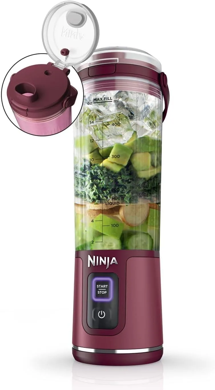 Ninja ▫️ Batedeira compacta com motor, 530 ml, vermelho mirtilo, BC151UKCR