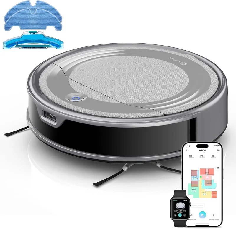 LEFANT ▫️ Robot Vacuum Cleaner 2200Pa, Robot Vacuum Cleaner 120 min Autonomia, 6 Modos de Limpeza, App/Alexa, Sensor Anti-Colisão/Queda melhorado, Navegação Inteligente, Fino e Silencioso, M210 Pro com Controlo Remoto