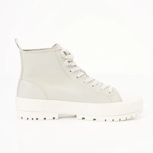 Calvin Klein ▫️ Ténis Hybrid para mulher, com atacadores, em camurça, de cano médio 4