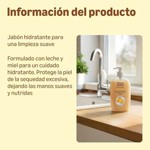 by Amazon ▫️ da Amazon: Sabonete para as mãos com mel e leite, 4 x 500 ml 2
