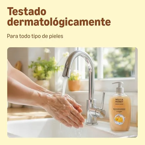 by Amazon ▫️ da Amazon: Sabonete para as mãos com mel e leite, 4 x 500 ml 4