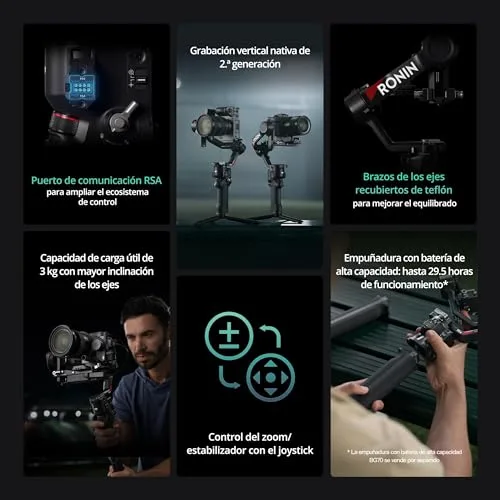 DJI ▫️ RS 4, estabilizador de câmara, Canon/Sony/Nikon/Fujifilm 3