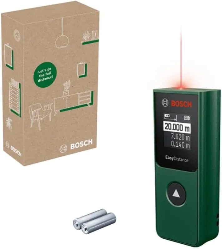 Bosch ▫️ Medidor a laser EasyDistance 20 (medição fácil e precisa até 20 m, tamanho de bolso, controlo com um único botão, em embalagem para comércio eletrónico)