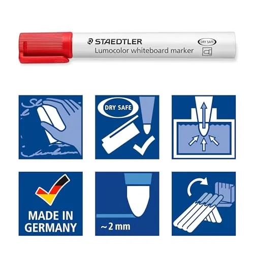 STAEDTLER ▫️ Lumocolor 351 Marcadores para quadro branco – 10 cores, 2,0 mm 7