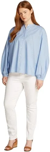 Tommy Hilfiger ▫️ Blusa feminina com decote em V e mangas balão 3