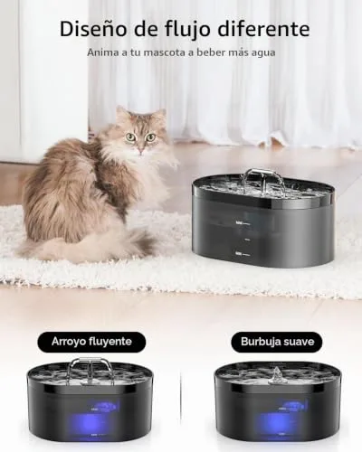 Nenozi ▫️ Beberouro automático para gatos, 2,2 l, com bomba ultrassilenciosa, filtro de carvão ativado, para uso em interiores, para gatos, cães e outros animais 2