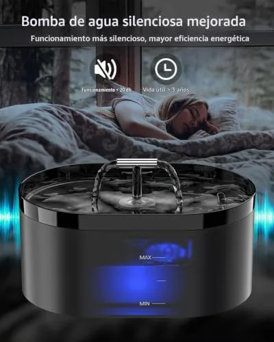 Nenozi ▫️ Beberouro automático para gatos, 2,2 l, com bomba ultrassilenciosa, filtro de carvão ativado, para uso em interiores, para gatos, cães e outros animais 4