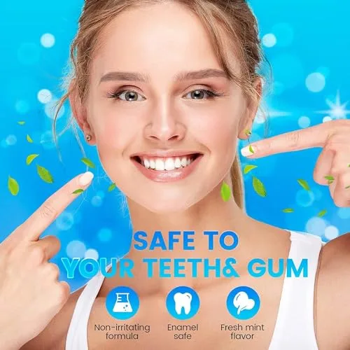Celakeety ▫️ tiras branqueadoras para os dentes - branqueadores dentários - 28 unidades de tiras branqueadoras para os dentes - 14 tratamentos de branqueamento dentário - dentes brancos - seguro para o esmalte - refresca o hálito 3
