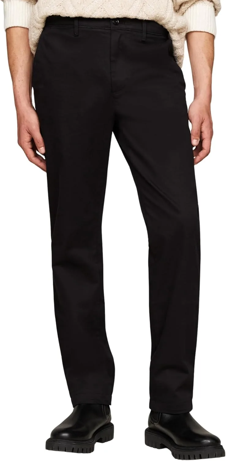Tommy Hilfiger ▫️ Calças Chino Denton Chino Satin Straight Fit para homem