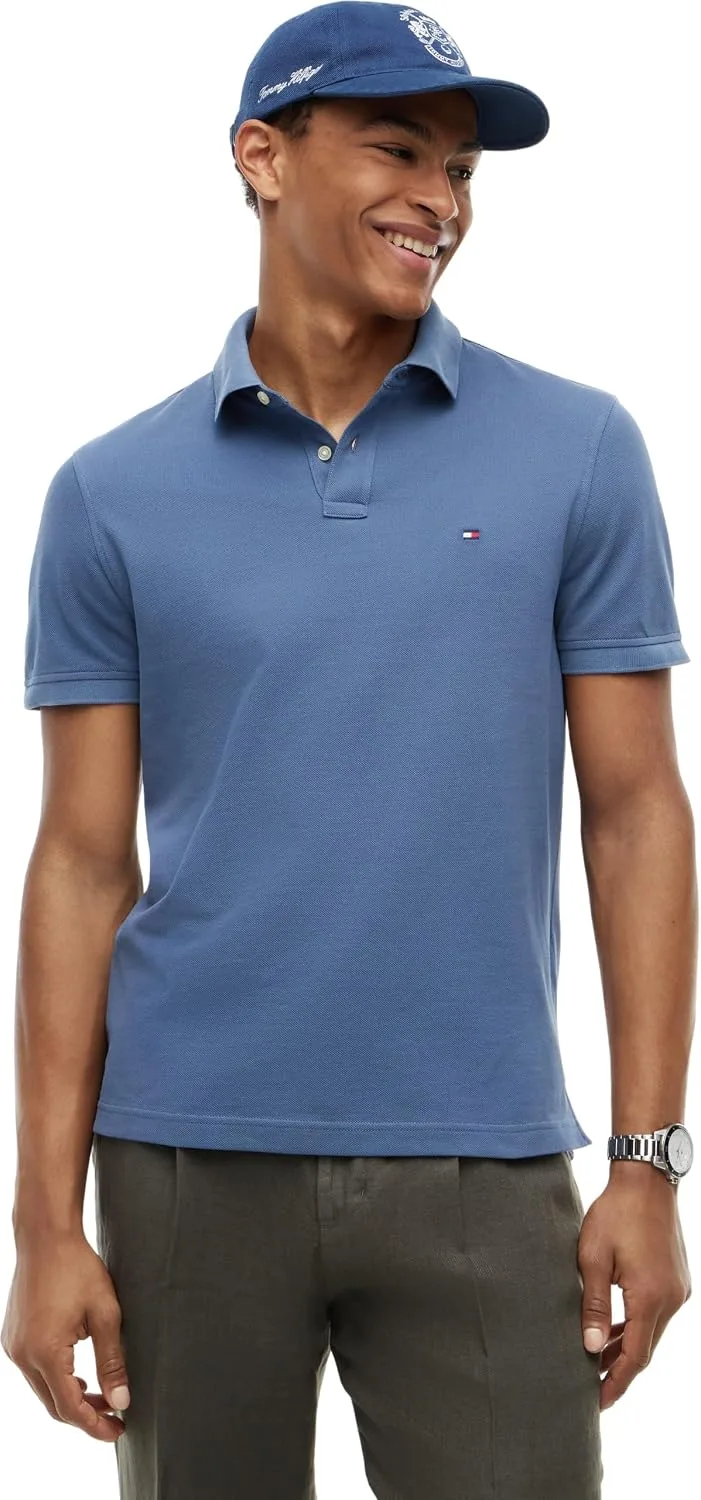Tommy Hilfiger ▫️ Polo de manga curta para homem 1985, corte regular