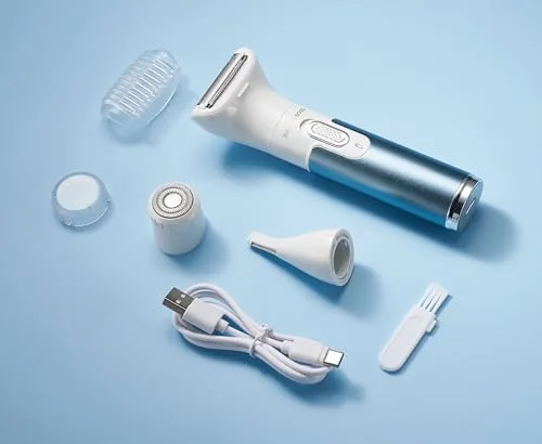 BARBERBOSS ▫️ Máquina de barbear elétrica 3 em 1 para mulher, máquina de barbear elétrica para mulher, indolor, portátil, recarregável, para rosto, braços, pernas, axilas e zona do biquíni QR-8082 4