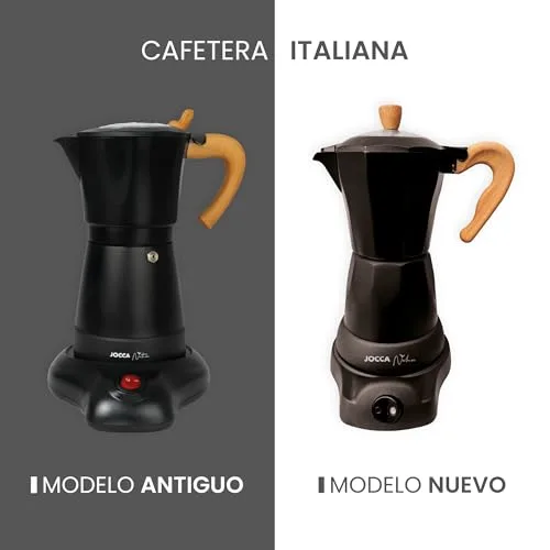 Jocca ▫️ Máquina de café italiana elétrica para 6 chávenas | Linha Nature | Base giratória a 360º | Sistema «Sempre Quente» | Desligamento automático | Pega que não aquece | Tampa transparente | Cor preta 5