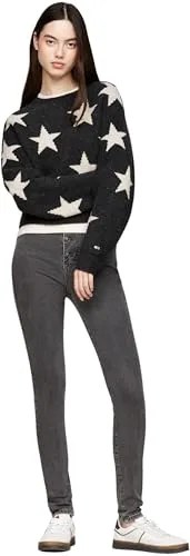 Tommy Jeans ▫️ Calças de ganga para mulher Sylvia, corte skinny, cintura alta 3