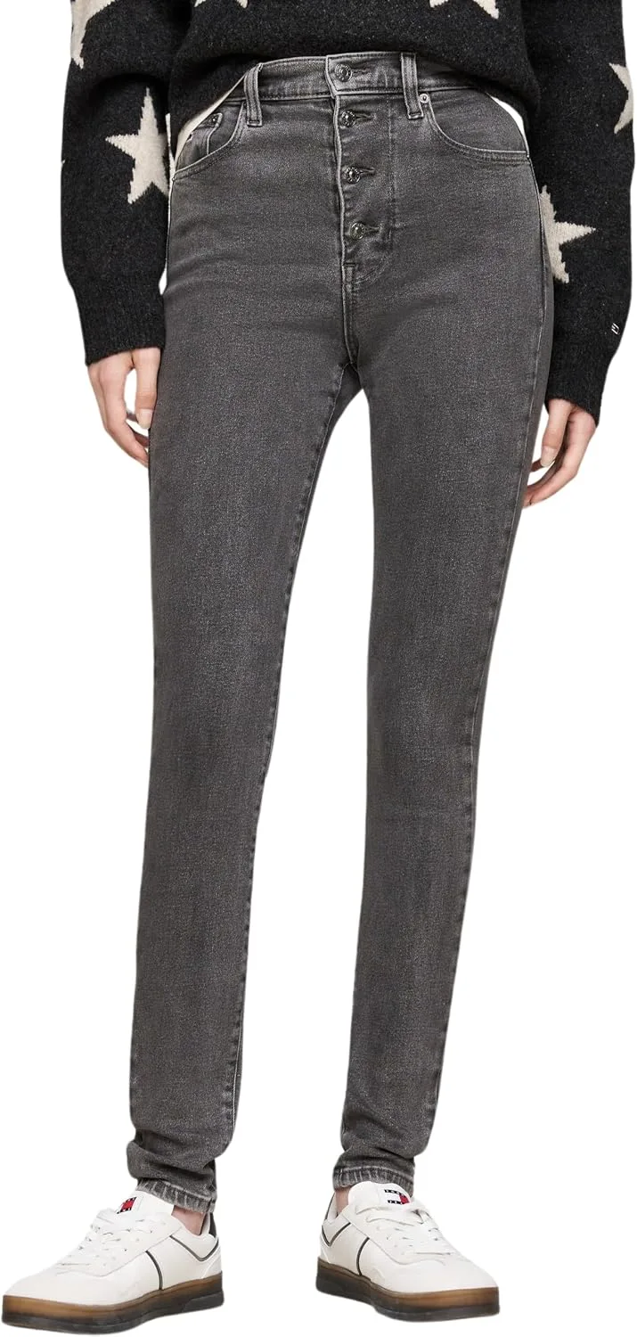 Tommy Jeans ▫️ Calças de ganga para mulher Sylvia, corte skinny, cintura alta