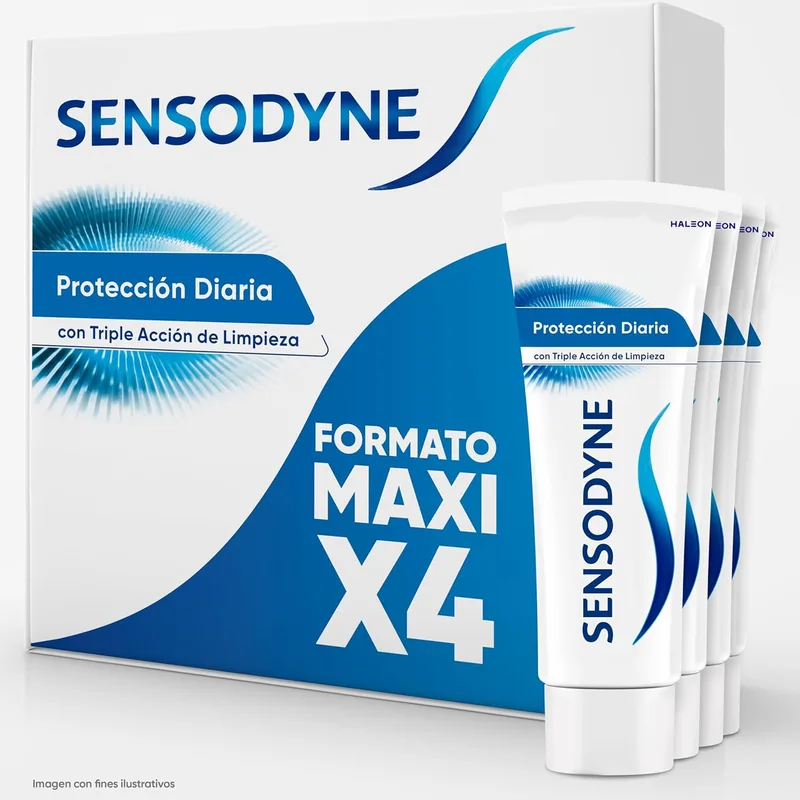 Sensodyne ▫️ Pasta de dentes Proteção Diária, Alívio para dentes sensíveis, Proteção duradoura contra a sensibilidade dentária, Embalagem de 4 x 75 ml