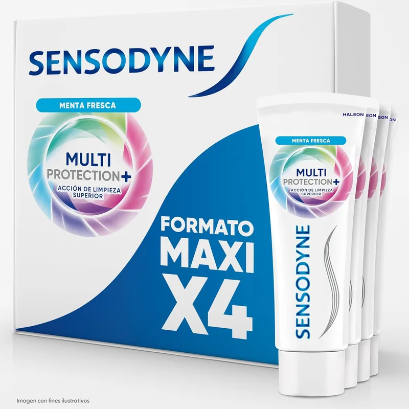 Sensodyne ▫️ Multiproteção Pasta de Dentes para Dentes Sensíveis, Menta, Embalagem de 4 x 75 ml