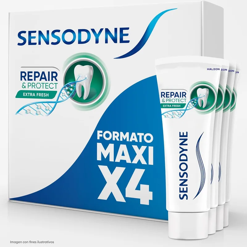 Sensodyne ▫️ Pasta de dentes Repair & Protect Extra Fresh, embalagem de 4 x 75 ml