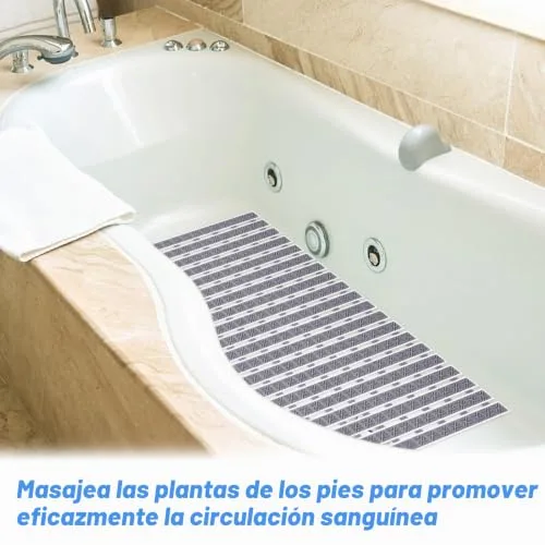 Dadabig ▫️ Tapete antiderrapante para casa de banho 40 x 70 cm, tapete antiderrapante para duche em TPE, tapetes de massagem com ventosas e orifícios de drenagem, para casas de banho, duches e sanitas, cinzento 6