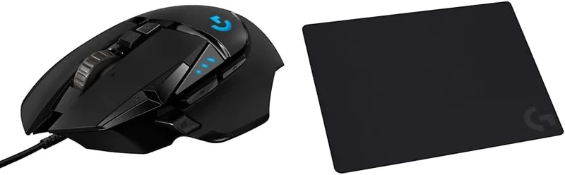 Logitech G ▫️ Rato para jogos com fio Logitech G502 Hero de alto desempenho e tapete para jogos G240, em tecido, otimizado para sensores de jogos, atrito superficial