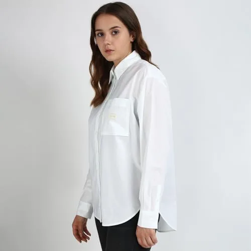 Calvin Klein Jeans ▫️ Camisa de homem Calvin Klein Woven Label, corte descontraído, Branco (Bright White), L 2