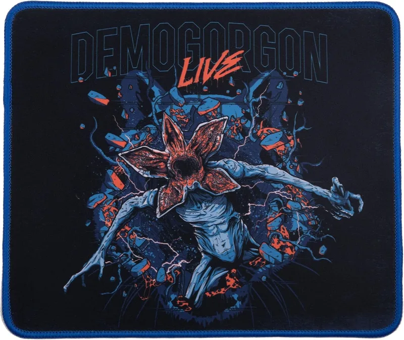 Konix ▫️ Tapete de rato para jogos Stranger Things 32 x 27 cm - Superfície em microfibra antiderrapante - Borracha - Design Demogorgon Live