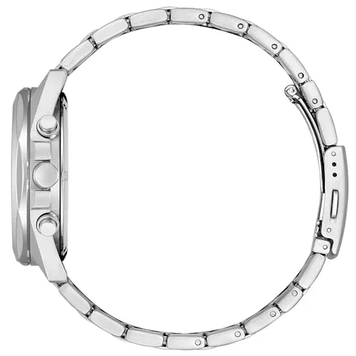 Citizen ▫️ Relógio analógico de quartzo para homem com bracelete em aço inoxidável CA4590-81L, azul, bracelete 3