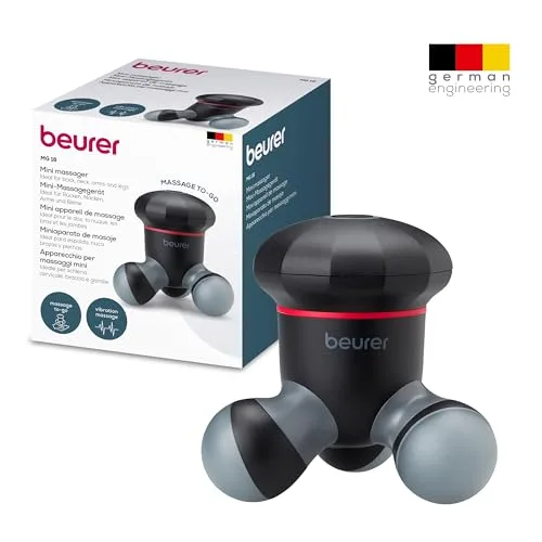 Beurer ▫️ Mini-massajador MG 18, massajador elétrico de mão para uma massagem suave com vibrações, ideal para as costas, o pescoço, os braços e as pernas, com luz LED, portátil, preto, 1 unidade 5