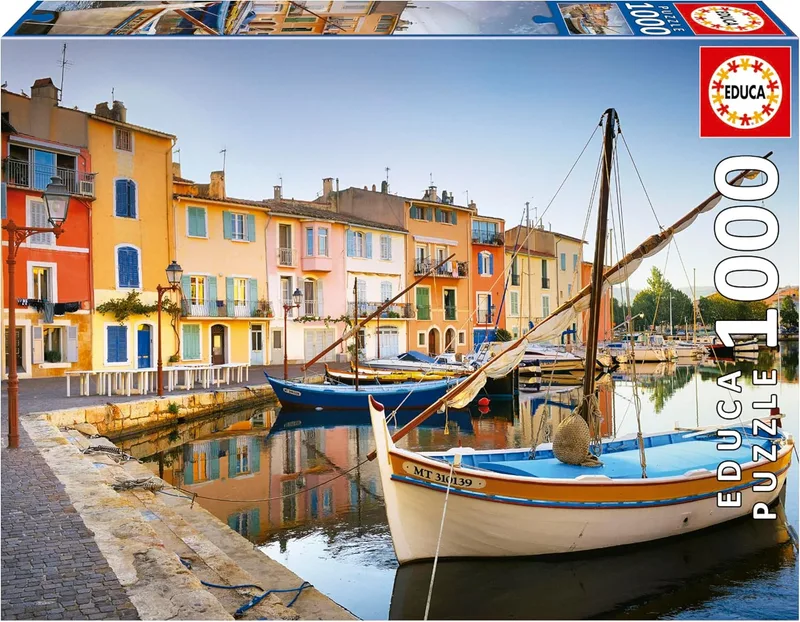 Educa ▫️ Porto de Martigues, Provence : Puzzle de 1000 peças para adultos. Tamanho: 68 x 48 cm. Inclui o puzzle Cola Fix. A partir dos 14 anos (19928)