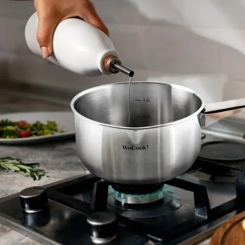 WECOOK! ▫️ WECOOK Panela de aço inoxidável 18/10, Ø 12 cm, 0,7 L, adequada para indução, base de três camadas 2