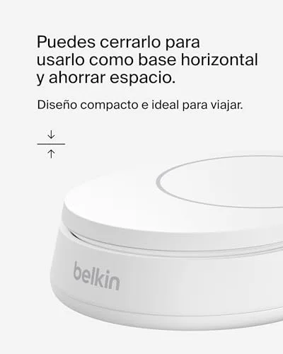 Belkin ▫️ Carregador sem fios BoostCharge Pro Qi2 compatível com MagSafe, suporte de carregamento magnético rápido conversível de 15 W, para Apple iPhone 17, Air, Pixelsnap, AirPods, adaptador de 20 W - Branco 5