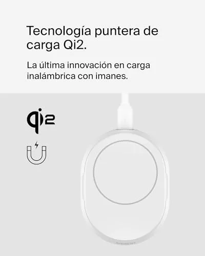 Belkin ▫️ Carregador sem fios BoostCharge Pro Qi2 compatível com MagSafe, suporte de carregamento magnético rápido conversível de 15 W, para Apple iPhone 17, Air, Pixelsnap, AirPods, adaptador de 20 W - Branco 6