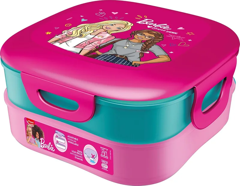 Maped ▫️ Lancheira Infantil da Barbie 1,4 L - Lunchbox - 2 compartimentos, prática e colorida - Ideal para a escola -