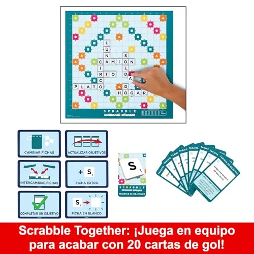 Mattel Games ▫️ Scrabble® – jogo de tabuleiro para toda a família com 2 modos de jogo, edição em espanhol 6