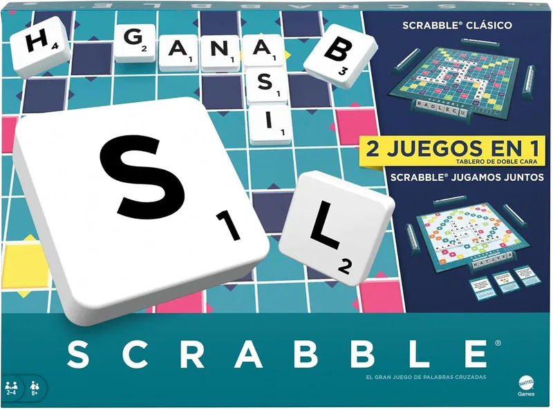 Mattel Games ▫️ Scrabble® – jogo de tabuleiro para toda a família com 2 modos de jogo, edição em espanhol