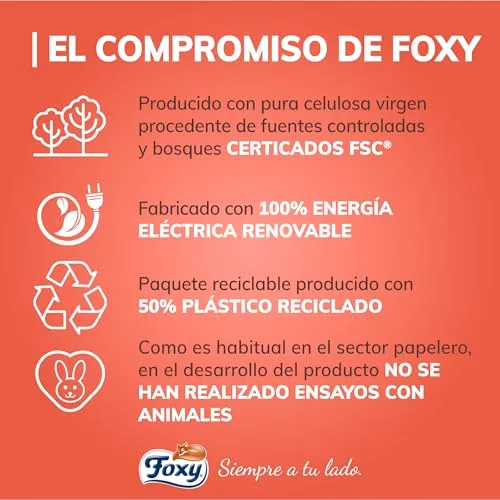 Foxy ▫️ Papel de cozinha Asso Ultra, 18 rolos, 3 camadas absorventes, com padrão, certificação FSC, energia elétrica renovável, embalagem reciclável produzida com plástico reciclado 4