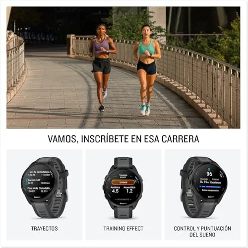 Garmin ▫️ Forerunner 165, Relógio inteligente para corrida com GPS, preto 4