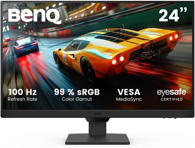 BenQ ▫️ Monitor de jogos GW2490E de 24 polegadas com tecnologia Eye-Care, 100 Hz, 1920x1080p, IPS, sem cintilação, Low Blue Light Plus, certificado pela TÜV Rheinland, 2 portas HDMI, DisplayPort