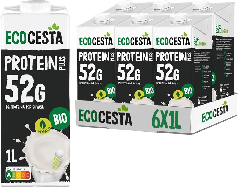 ECOCESTA MEJOR CADA DIA ▫️ ECOCESTA MEJOR A CADA DIA - Embalagem de 6 unidades de 1 L de bebida ecológica vegetal de soja com 52 g de proteína - Adequada para veganos - Ideal para beber sozinha, com café ou em batidos