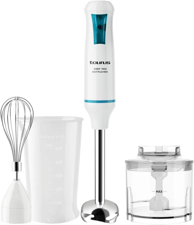 Taurus ▫️ Robot 750 Easy Plus Inox: Batedeira de Mão de 750 W, Picador e Batedor