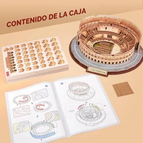 CubicFun ▫️ Puzzle 3D Coliseu de Roma, Maquetes de Edifícios, 163 peças 7