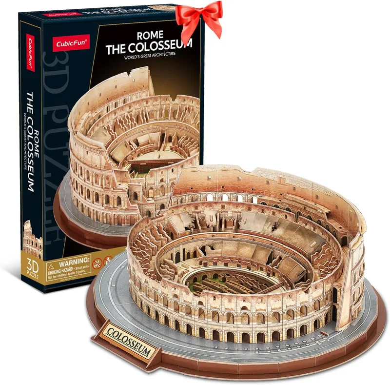 CubicFun ▫️ Puzzle 3D Coliseu de Roma, Maquetes de Edifícios, 163 peças